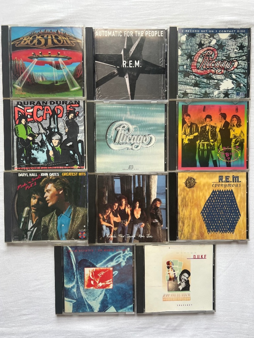 Lot of 11 Classic Rock & New Wave CDs - REM Bon Jovi Boston Duran Duran Chicago